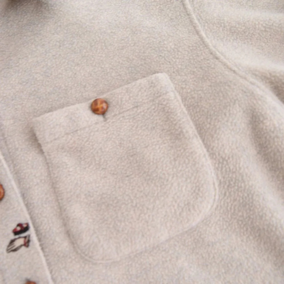 Vintage Point  Zero Tan Fleece Button Up Sweater Size Small - Picture 10 of 14
